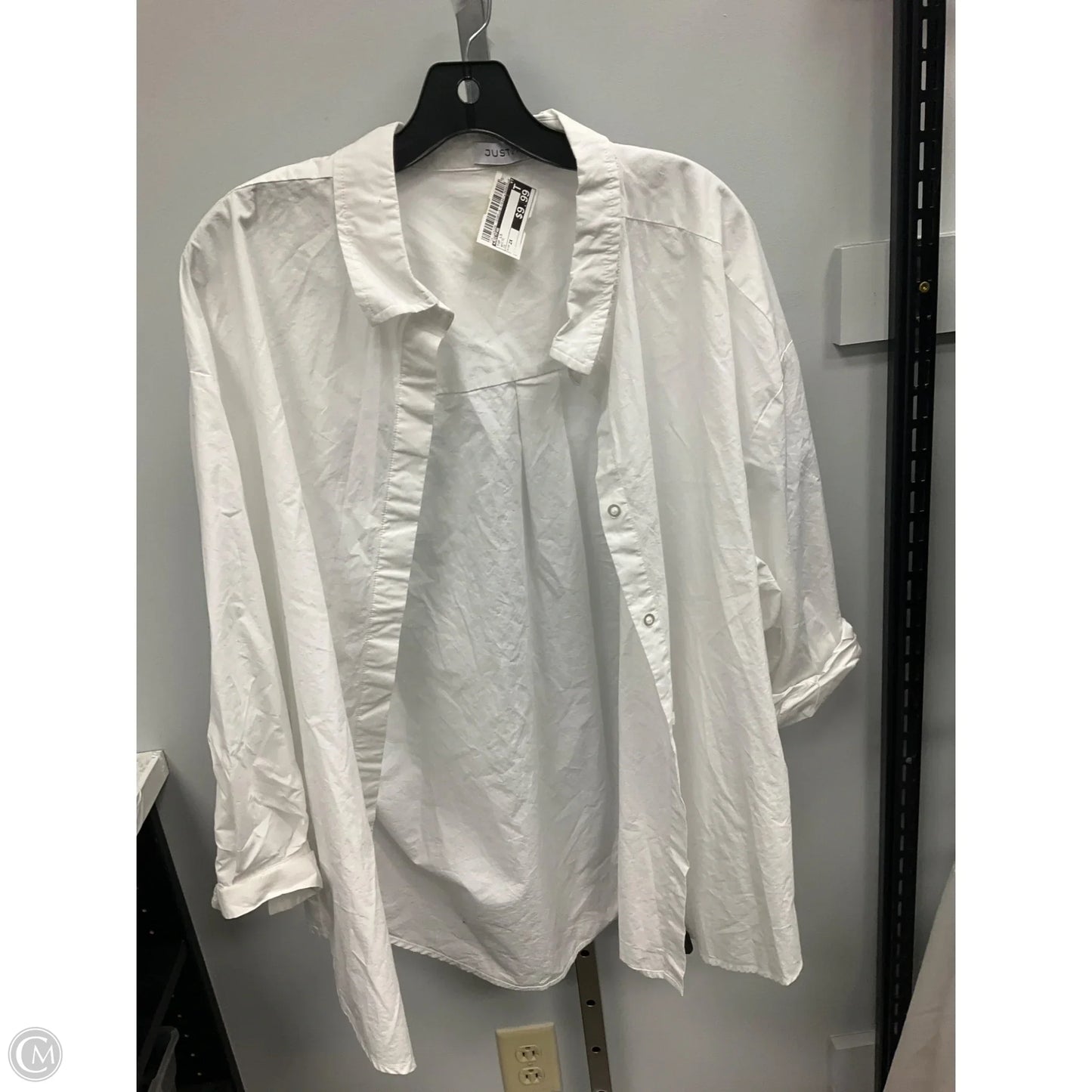 Top Long Sleeve By Justfab In White, Size: 2x