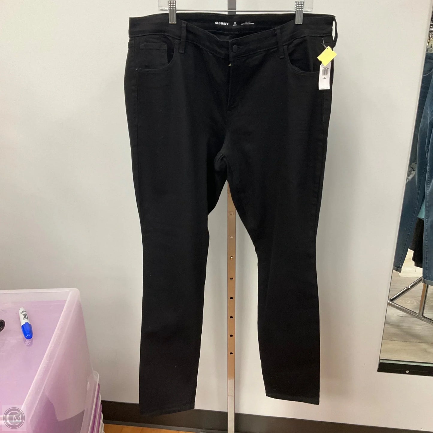 Jeans Skinny By Old Navy In Black Denim, Size: 18