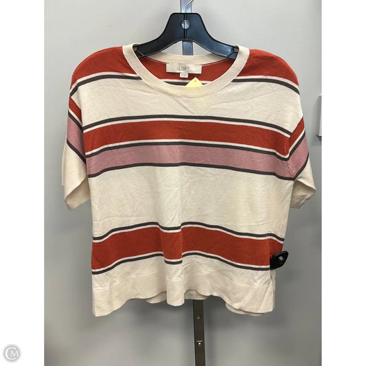 Top Short Sleeve By Loft In Striped Pattern, Size: Xs