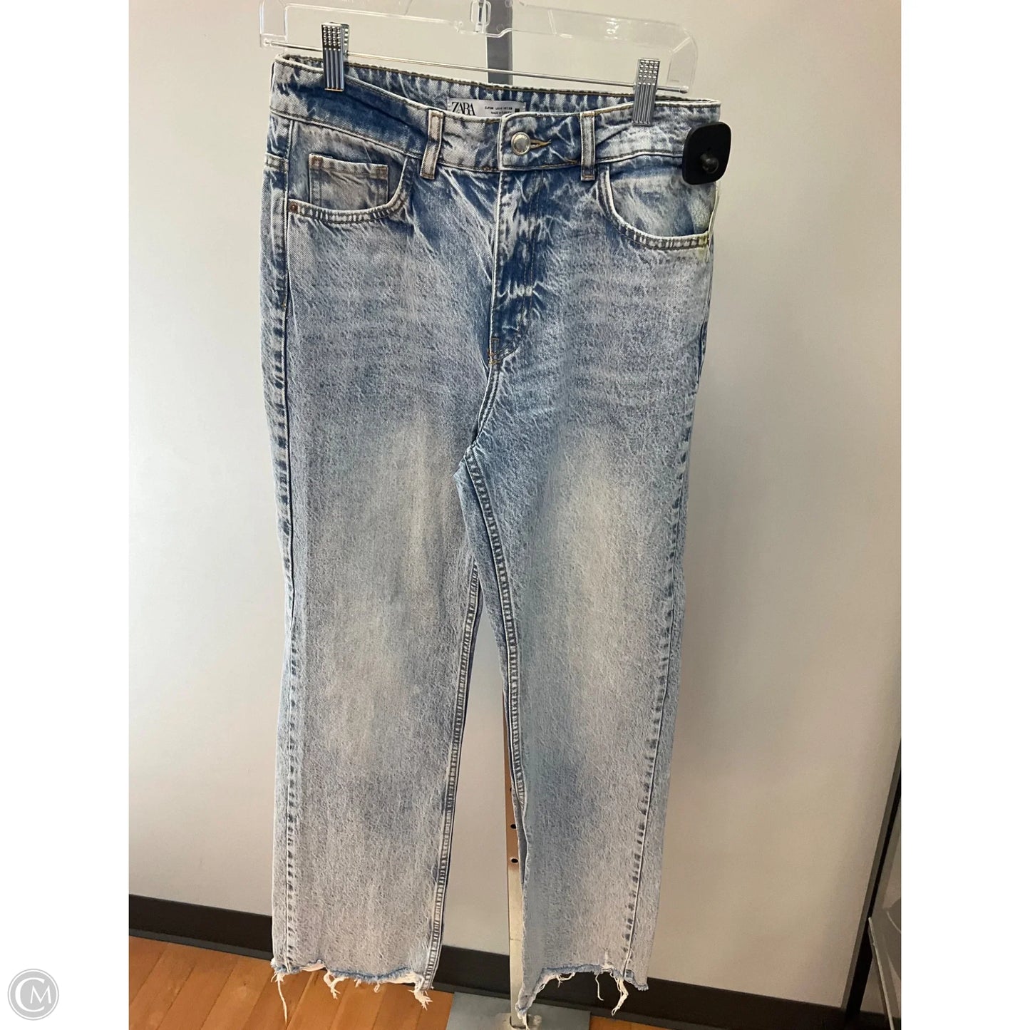 Jeans Straight By Zara In Blue Denim, Size: 6
