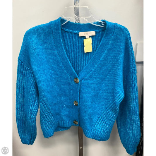 Sweater Cardigan By Loft In Blue, Size: Sp