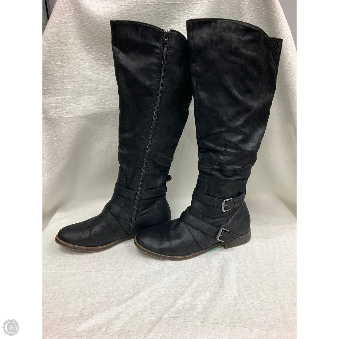 Boots Knee Flats By Sugar In Black, Size: 8.5