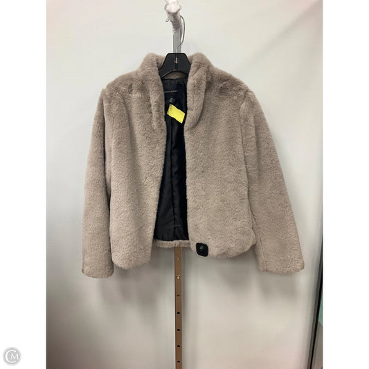 Jacket Faux Fur & Sherpa By Banana Republic In Taupe, Size: Xs