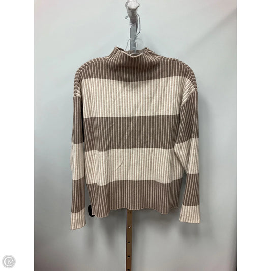 Sweater By Adrienne Vittadini In Cream & Tan, Size: S