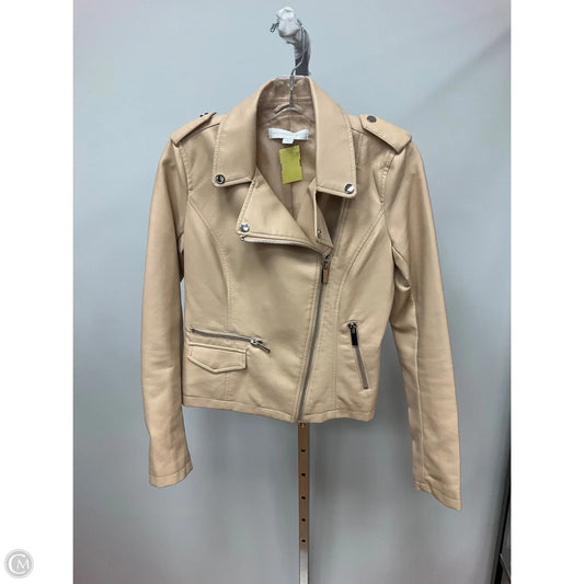 Jacket Moto By New York And Co In Cream, Size: Xs