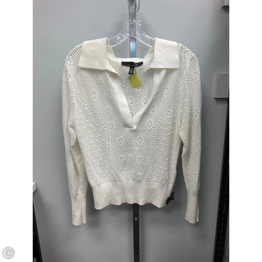 Top Long Sleeve By White House Black Market In Cream, Size: Xs