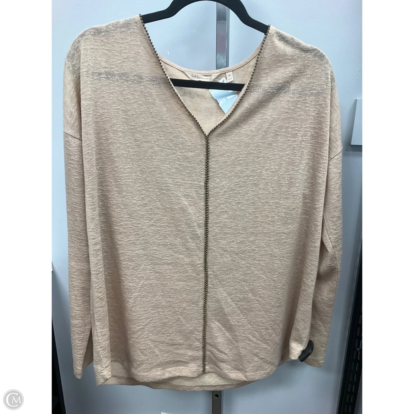 Top Long Sleeve By Soft Surroundings In Tan, Size: Xl
