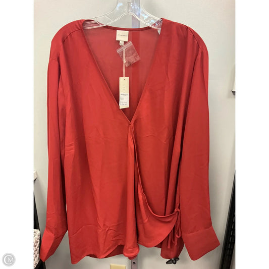Top Long Sleeve By Pleione In Red, Size: 3x
