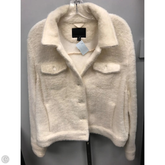 Jacket Faux Fur & Sherpa By Banana Republic In Cream, Size: Xl