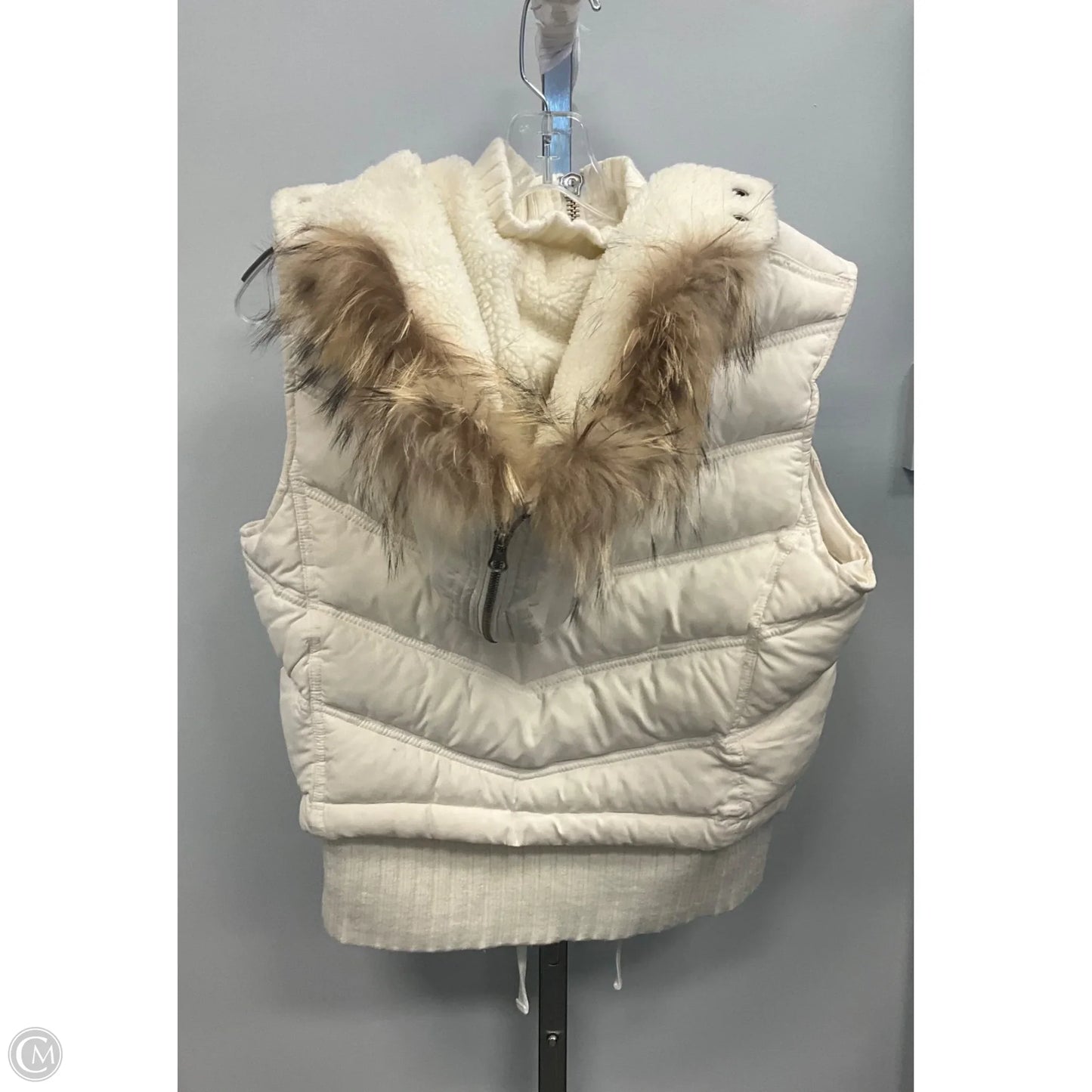 Vest Puffer & Quilted By Eckored In Cream, Size: M