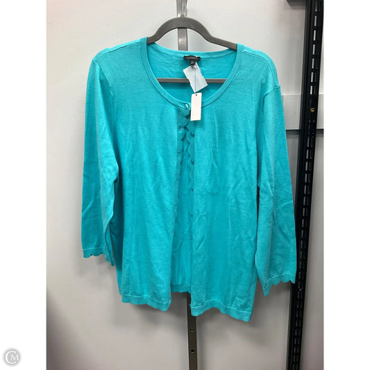 Sweater Cardigan By Talbots In Blue, Size: Xl