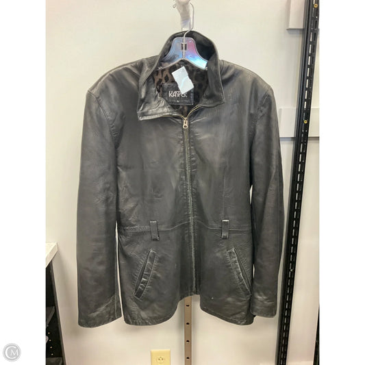 Jacket Leather By Kasper In Black, Size: L