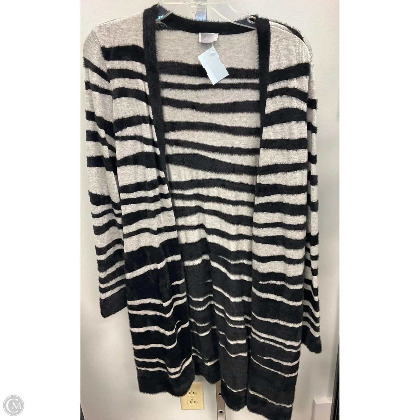 Cardigan By Chicos In Black & Grey, Size: S