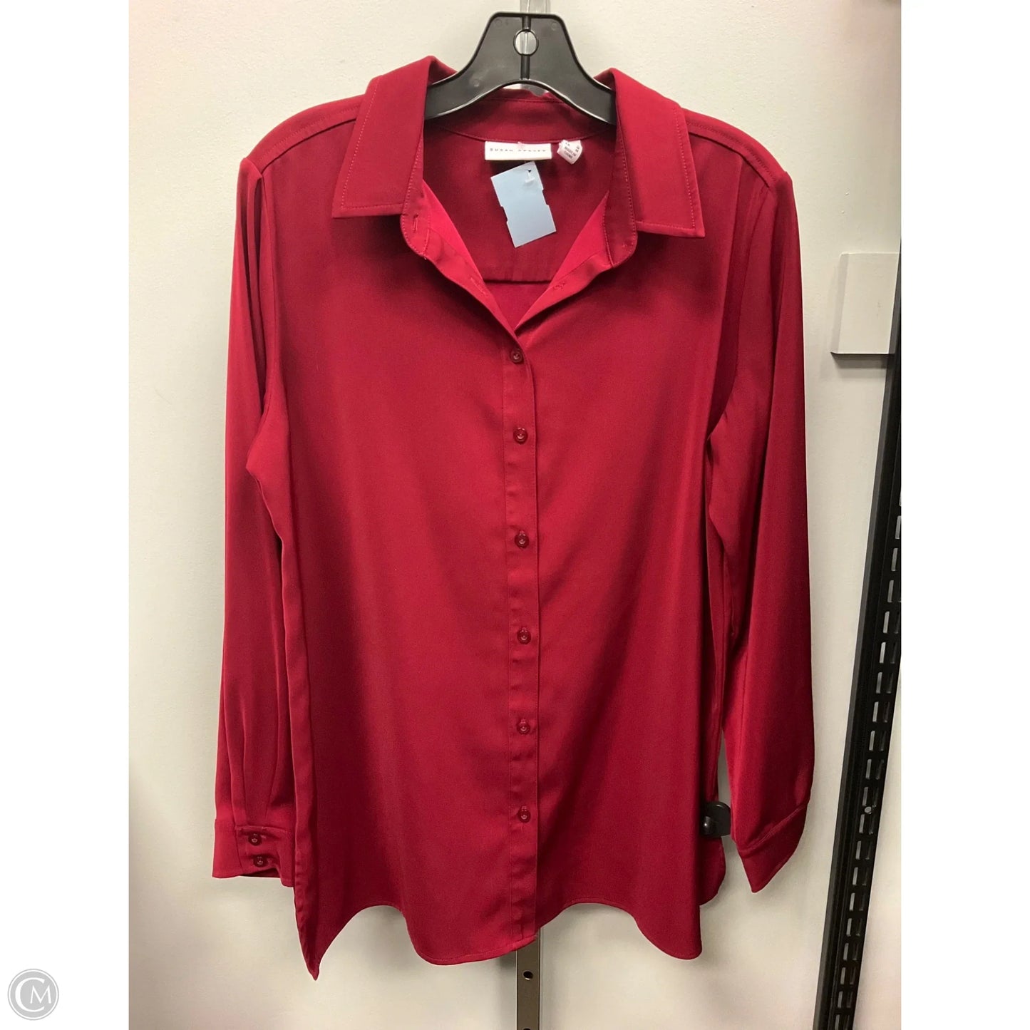 Top Long Sleeve By Susan Graver In Red, Size: S