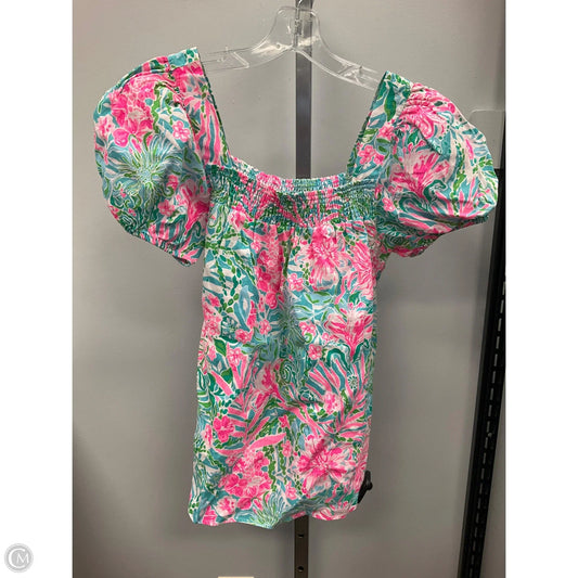 Top Short Sleeve Designer By Lilly Pulitzer In Multi-colored, Size: 2