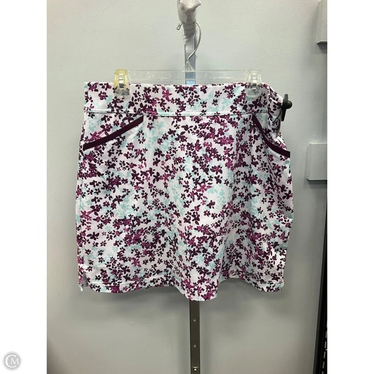 Athletic Skort By Callaway In Floral Print, Size: L