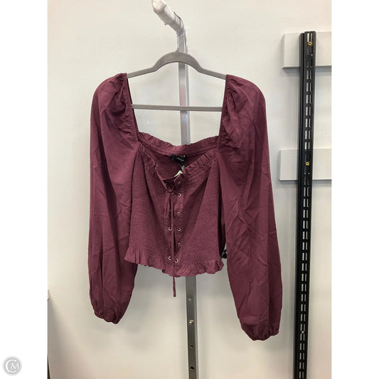 Top Long Sleeve By Forever 21 In Purple, Size: 1x