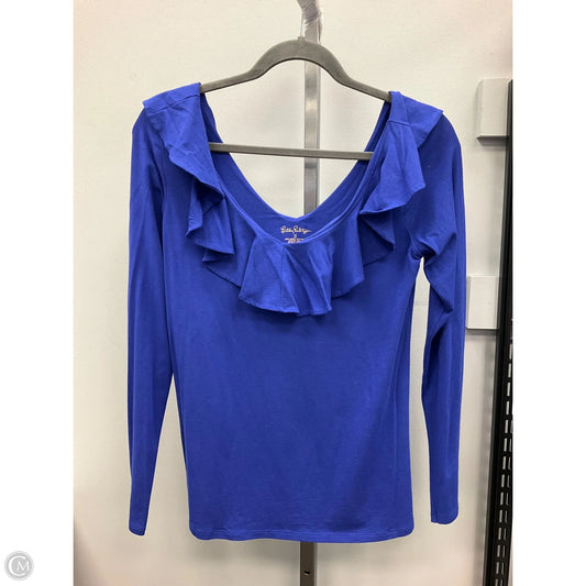 Top Long Sleeve Designer By Lilly Pulitzer In Blue, Size: S