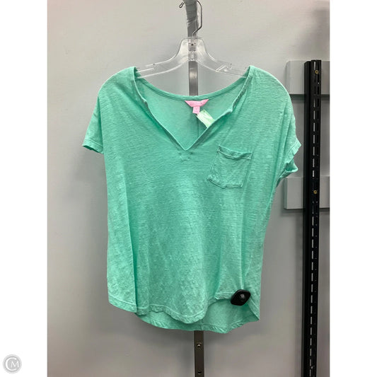 Top Short Sleeve Designer By Lilly Pulitzer In Green, Size: S