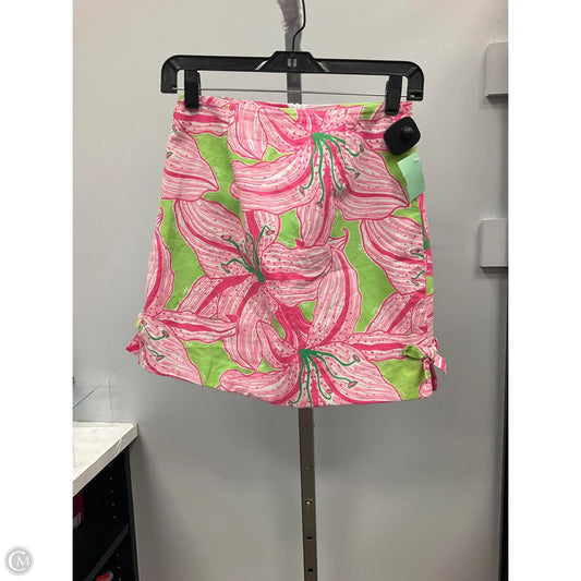 Skirt Designer By Lilly Pulitzer In Green & Pink, Size: 2