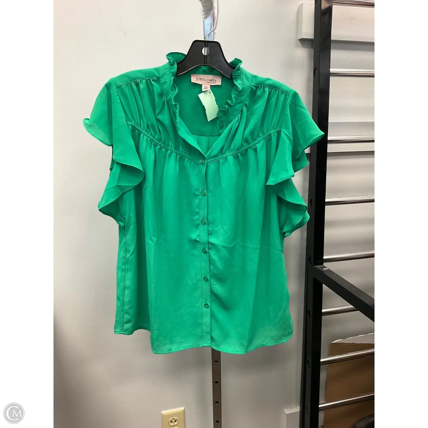 Top Short Sleeve By Philosophy In Green, Size: L