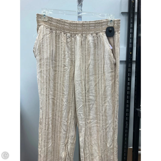 Pants Wide Leg By Briggs In Cream & Tan, Size: L
