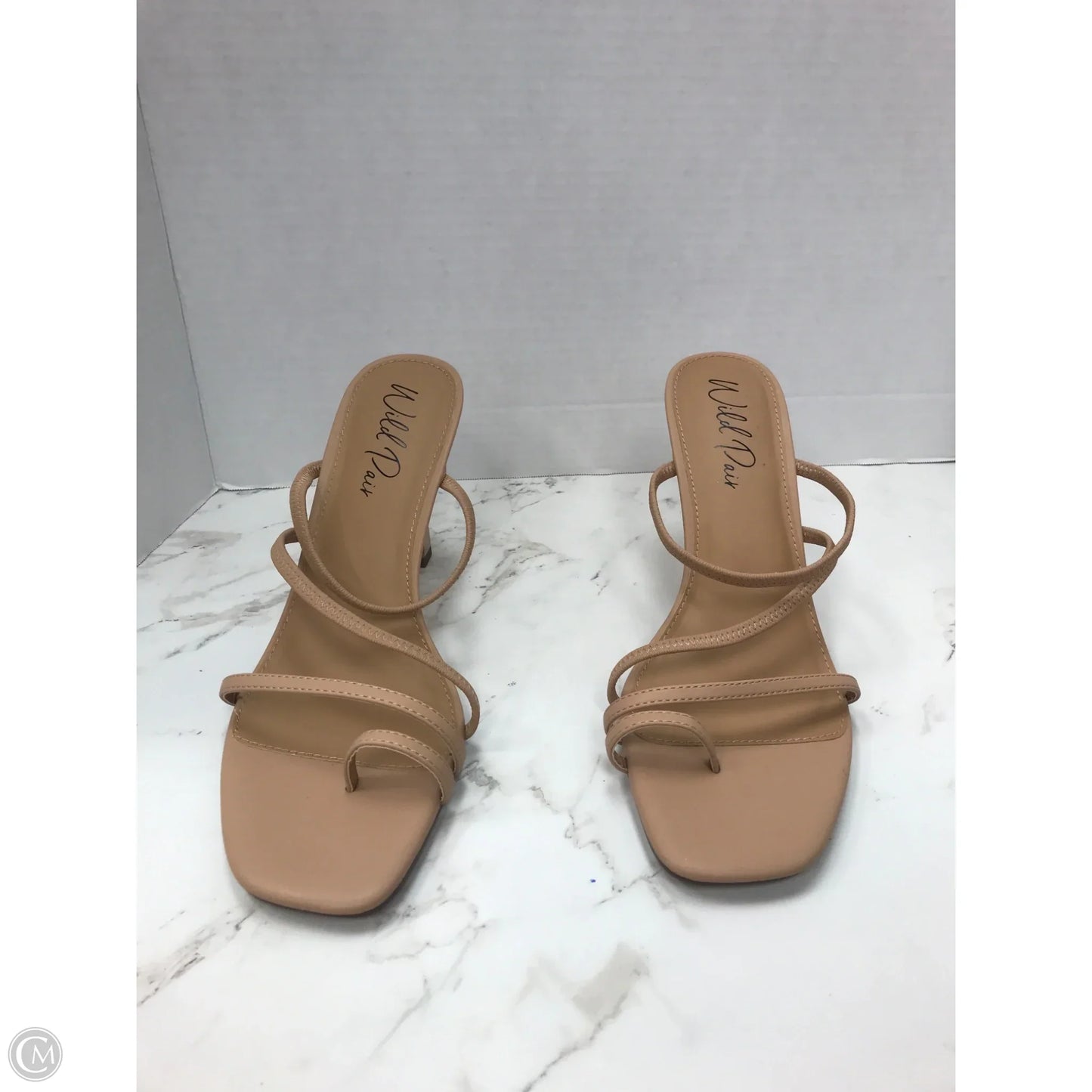 Sandals Heels Kitten By Clothes Mentor In Tan, Size: 11