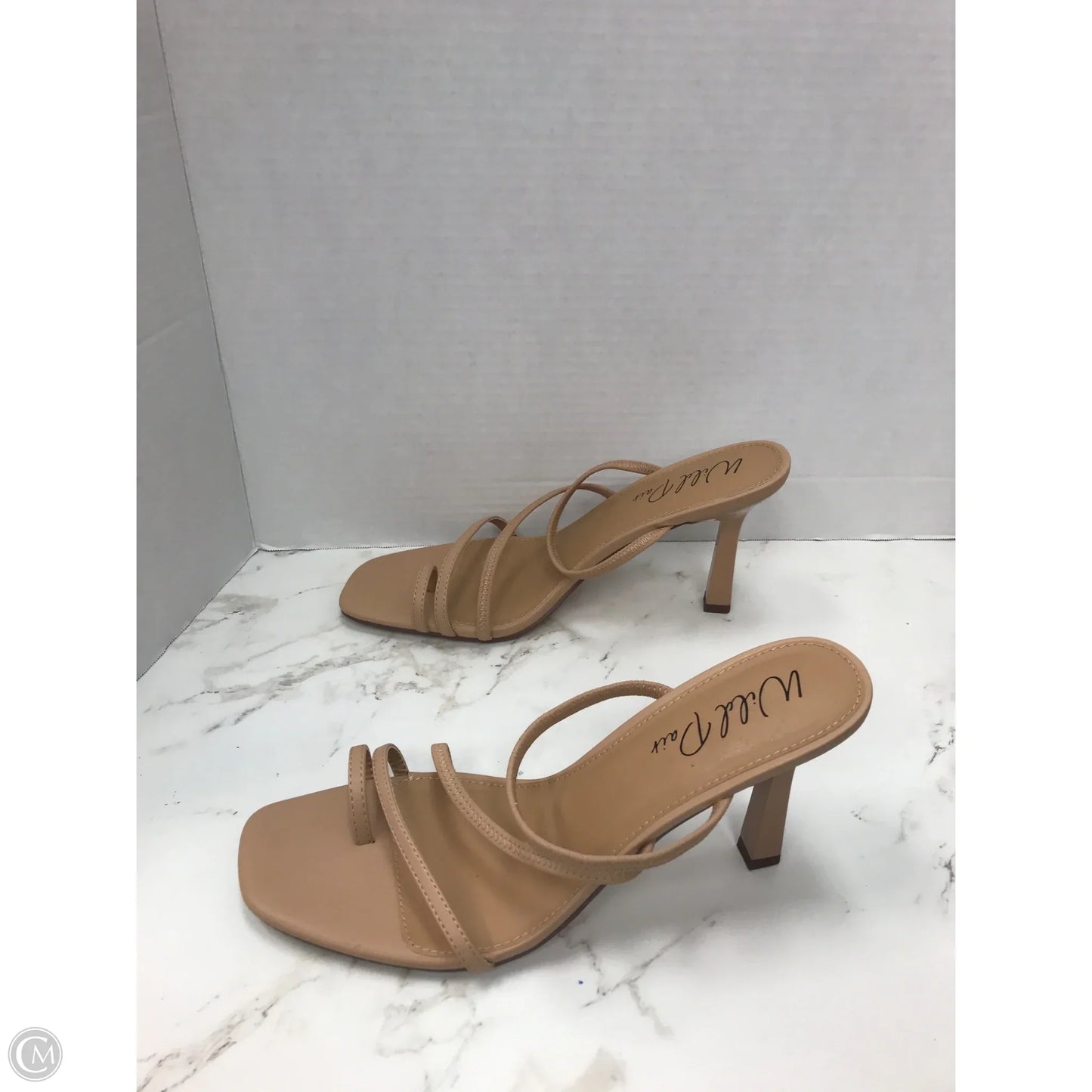 Sandals Heels Kitten By Clothes Mentor In Tan, Size: 11