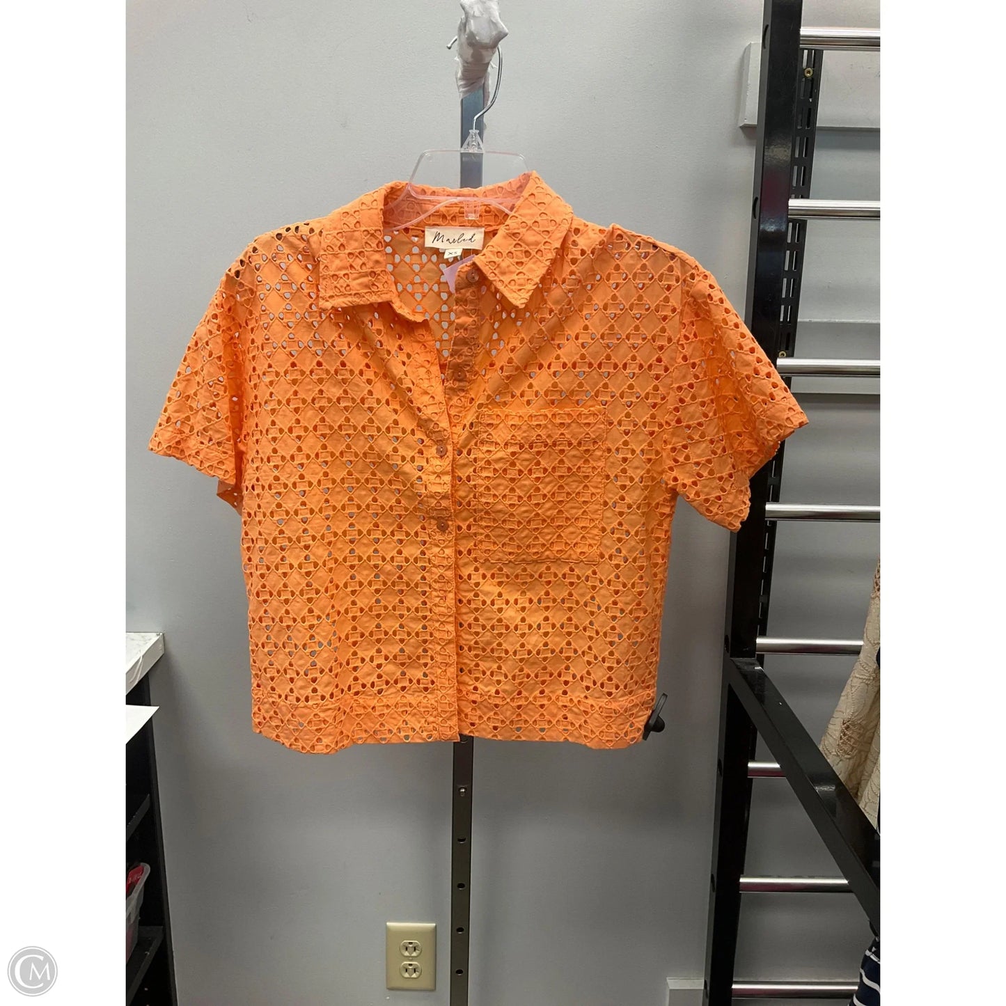 Top Short Sleeve By Marled In Orange, Size: Xs