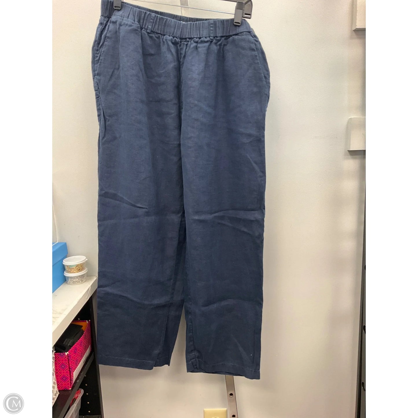 Pants Wide Leg By Quince In Navy, Size: L