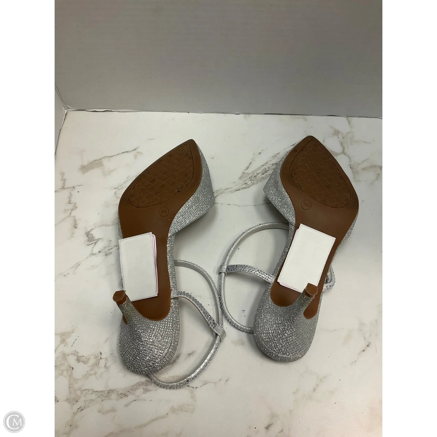 Shoes Heels Kitten By Kelly And Katie In Silver, Size: 8