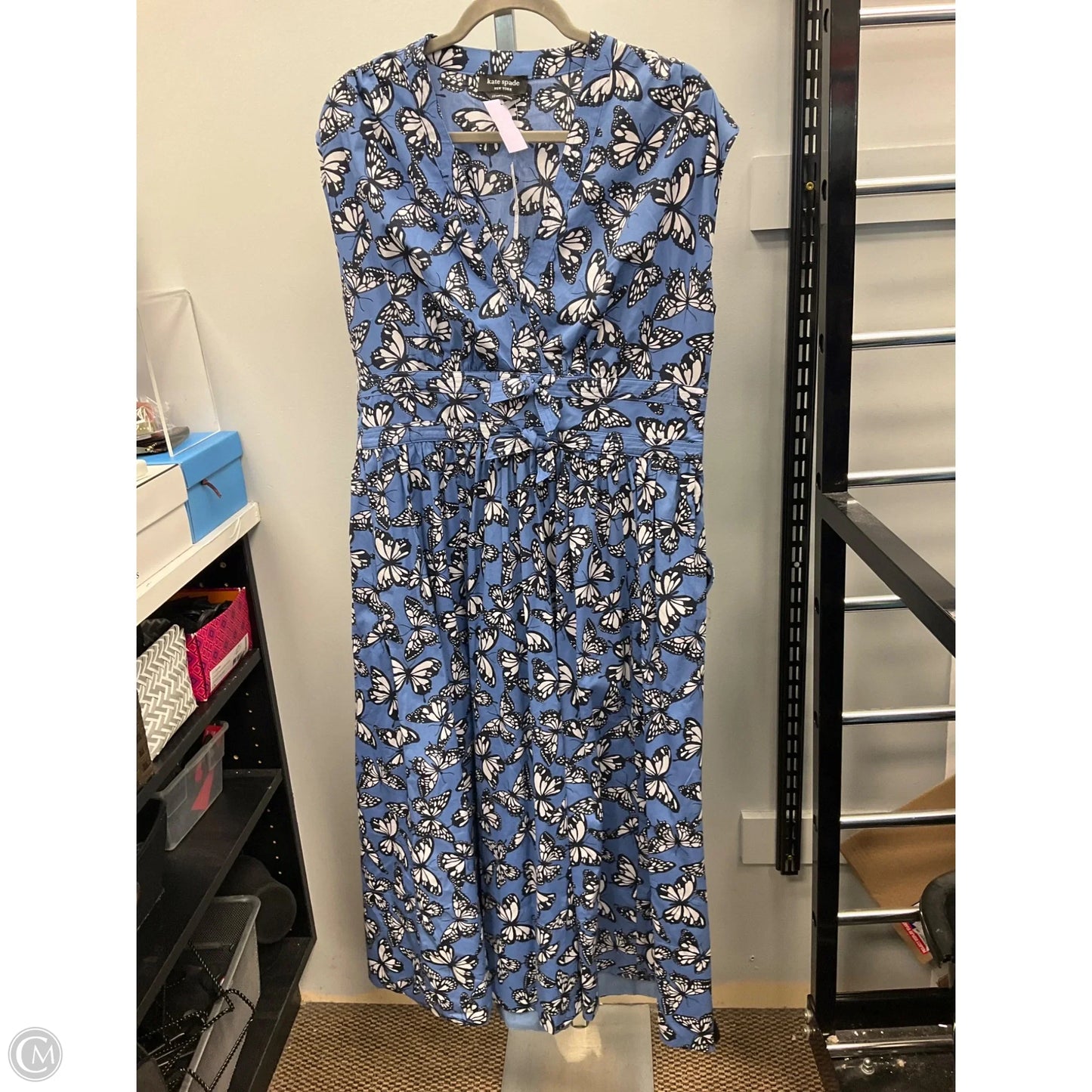 Dress Designer By Kate Spade In Blue & White, Size: 12