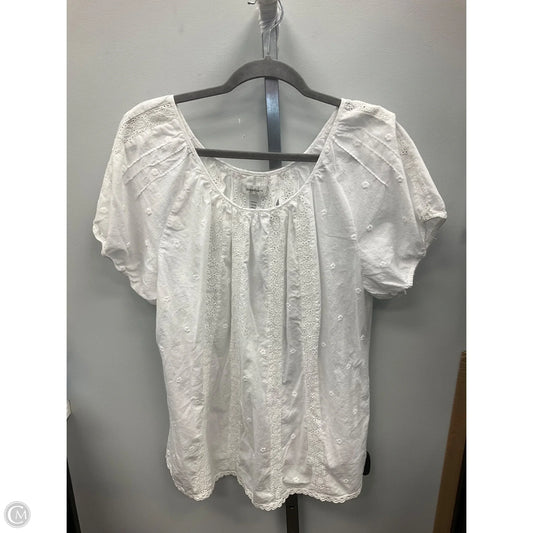 Top Short Sleeve By Dressbarn In White, Size: Xl