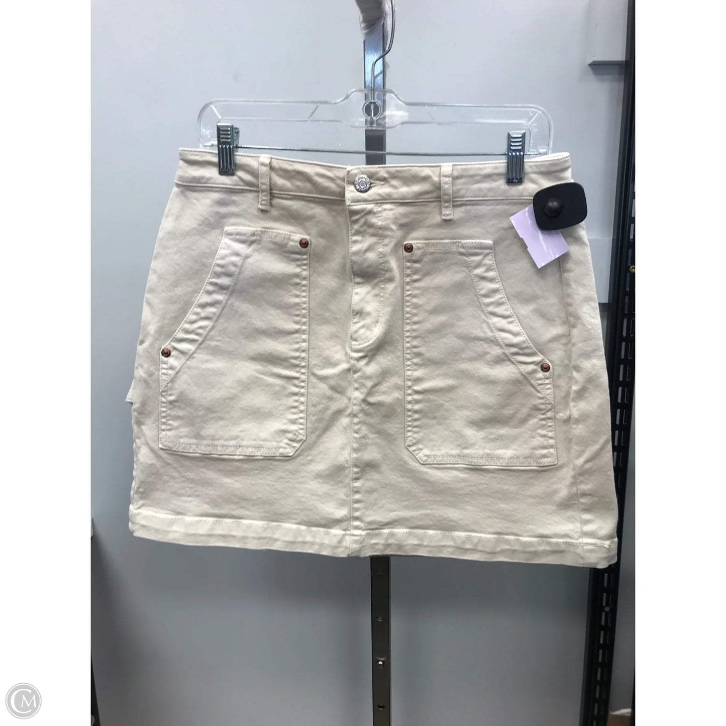 Skirt Mini & Short By Loft In Cream Denim, Size: 8