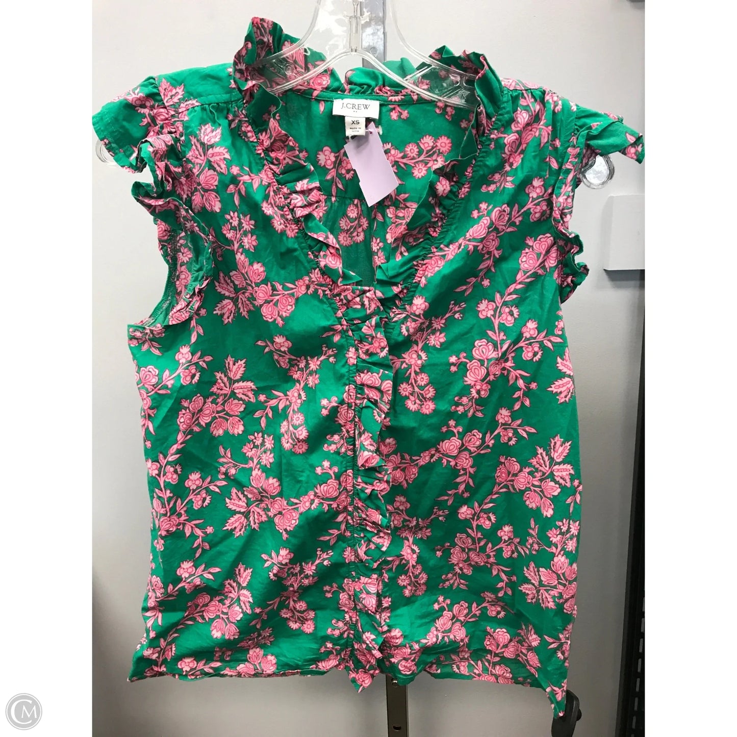 Top Sleeveless By J. Crew In Green & Pink, Size: Xs