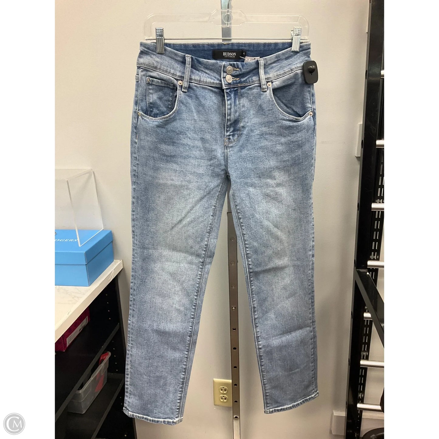 Jeans Straight By Hudson In Blue Denim, Size: 4