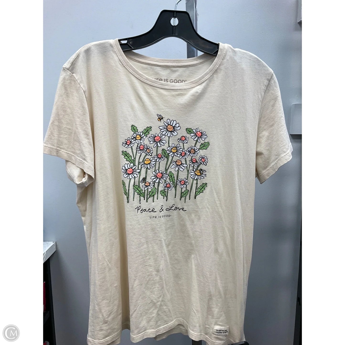 Top Short Sleeve Basic By Life Is Good In Tan, Size: L