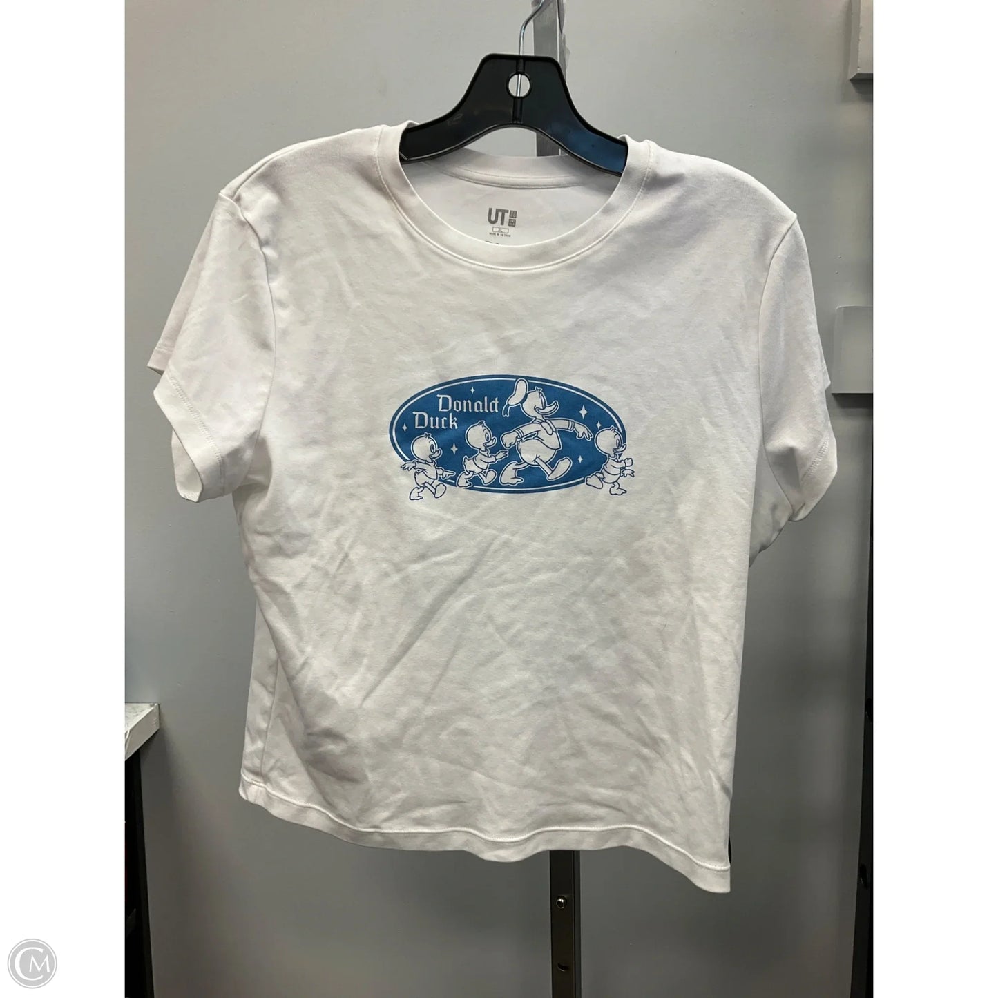 Top Short Sleeve Basic By Uniqlo In Blue & White, Size: Xl