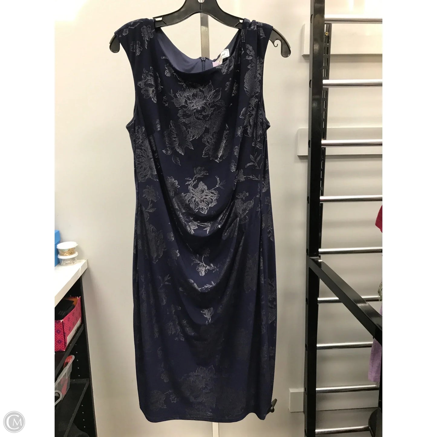 Dress Party Midi By Clothes Mentor In Blue, Size: 14
