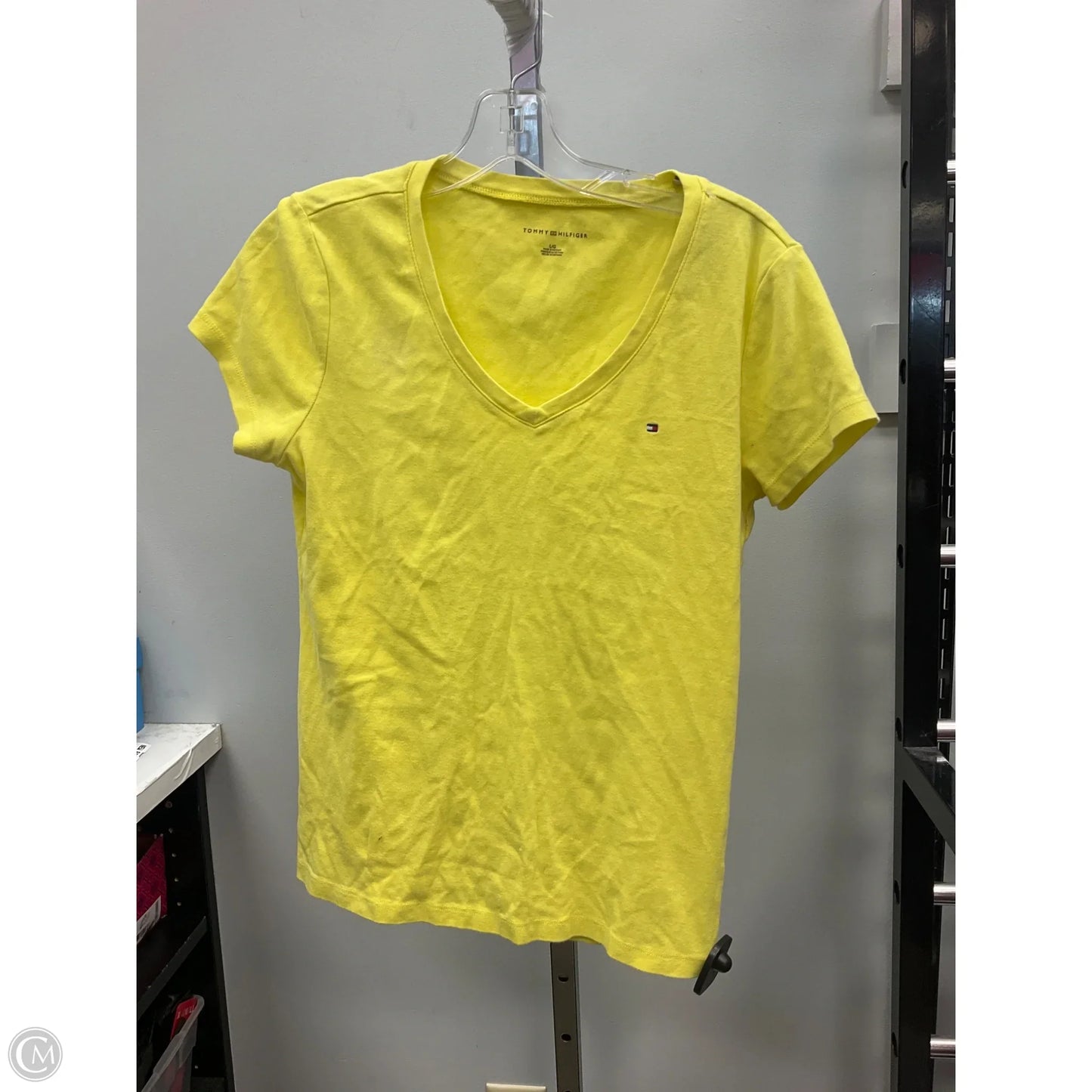 Top Short Sleeve Basic By Tommy Hilfiger In Yellow, Size: L