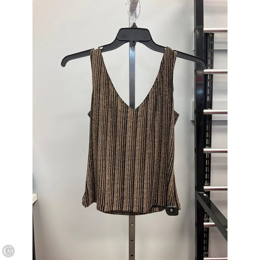 Top Sleeveless Designer By Xscape In Black & Gold, Size: M