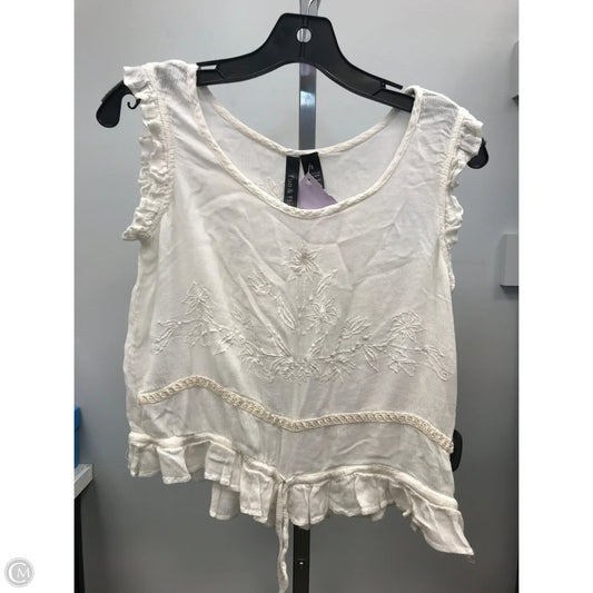 Top Sleeveless By Fun And Flirt In Cream, Size: S