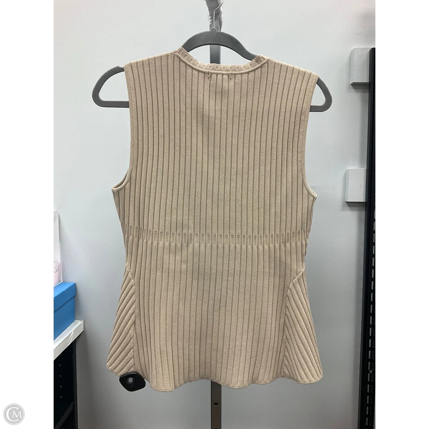 Top Sleeveless By Halogen In Taupe, Size: M