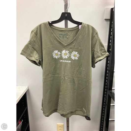 Top Short Sleeve Basic By Life Is Good In Green, Size: Xl