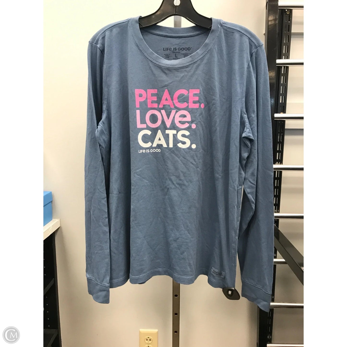 Top Long Sleeve Basic By Life Is Good In Blue, Size: L