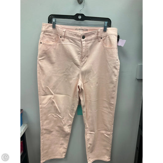 Jeans Cropped By Chicos In Pink Denim, Size: L
