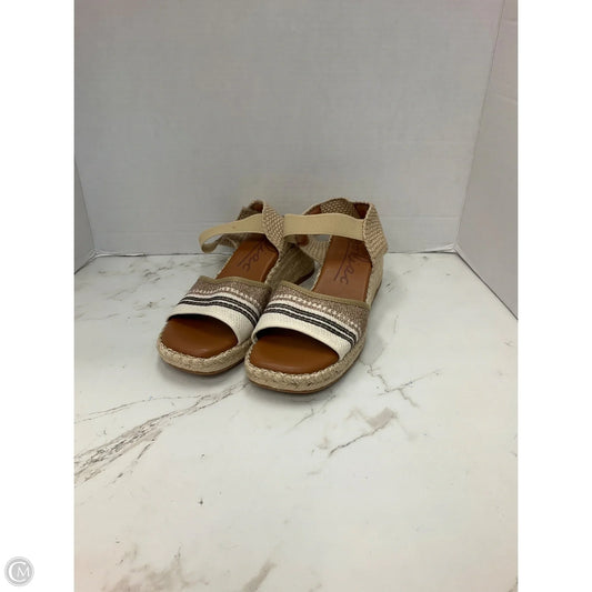 Sandals Heels Wedge By Zodiac In Cream, Size: 9
