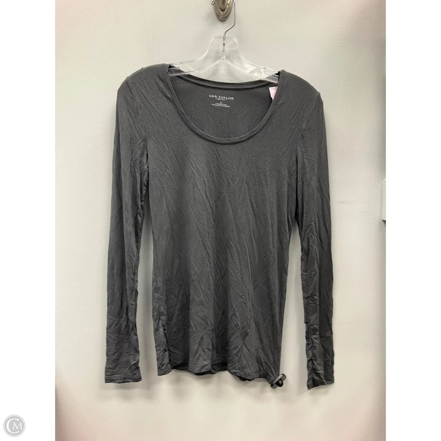 Top Long Sleeve Basic By Ann Taylor In Grey, Size: S