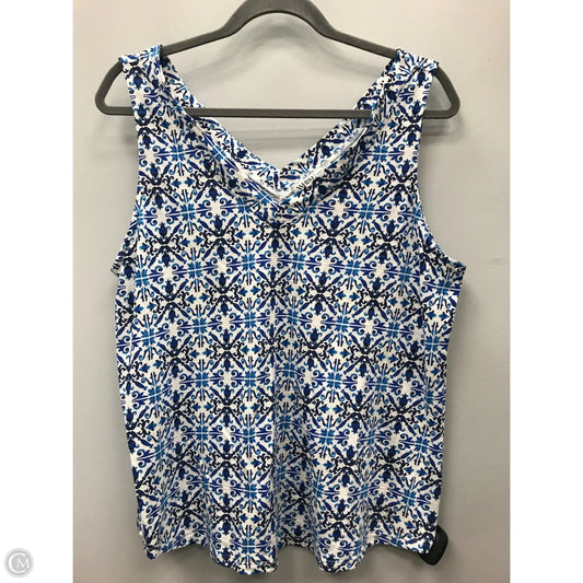 Top Sleeveless By White House Black Market In Blue & White, Size: Xl
