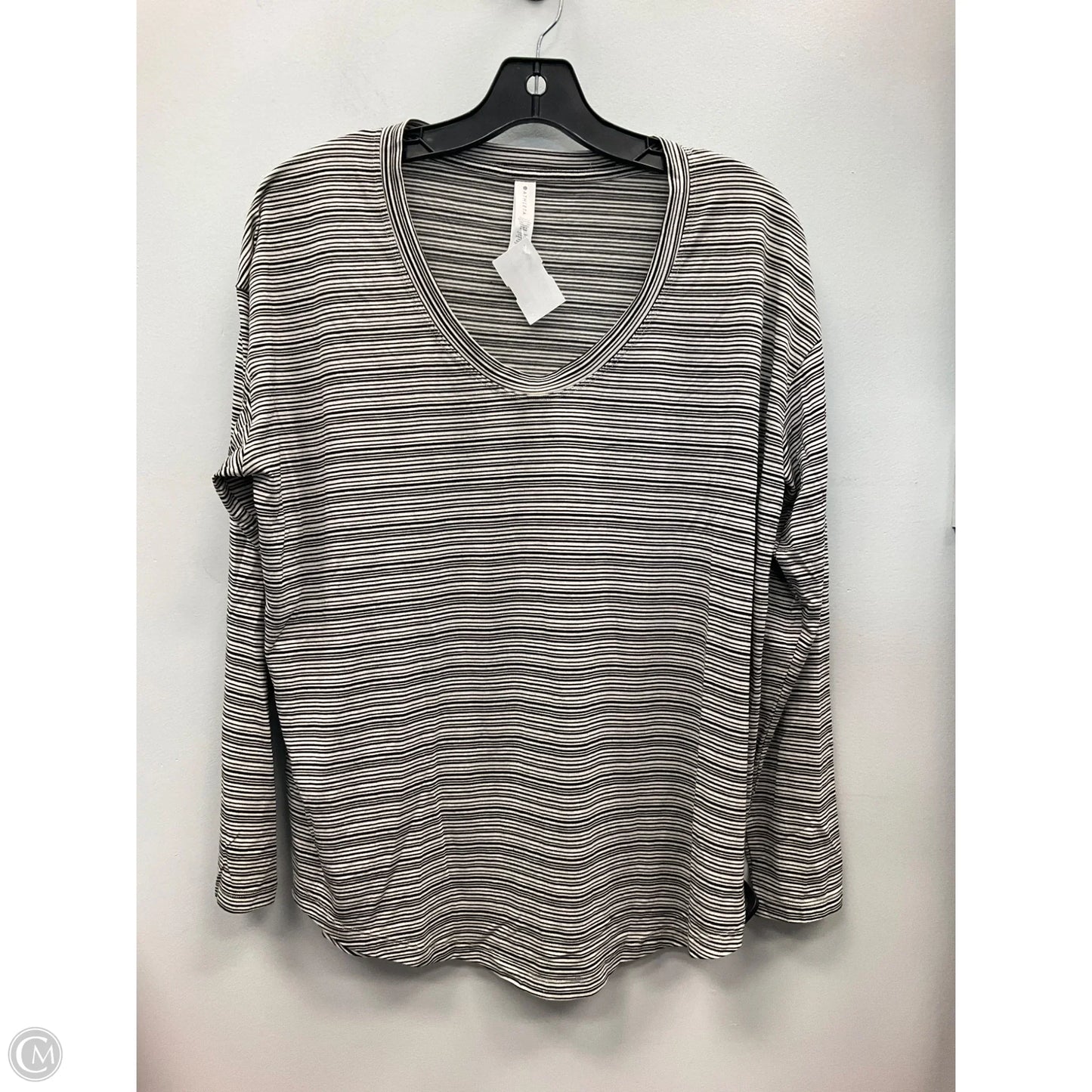 Top Long Sleeve By Athleta In Striped Pattern, Size: L